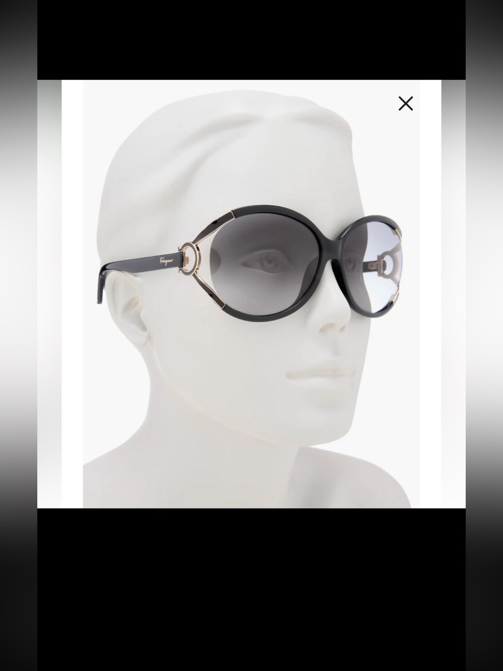 SALVATORE FERRAGAMO Sunglasses SF60OS 001 Authentic W/Case and cards NEW!!!